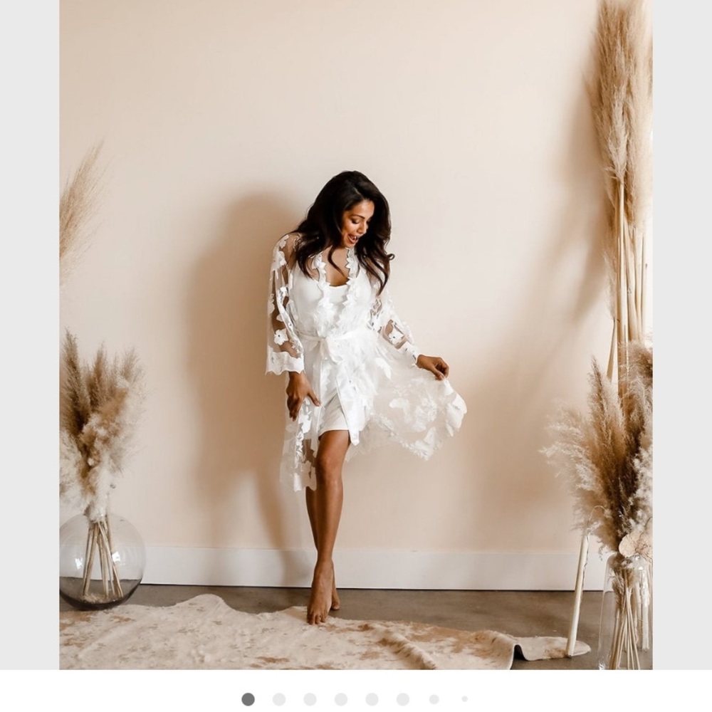 White bridal robe